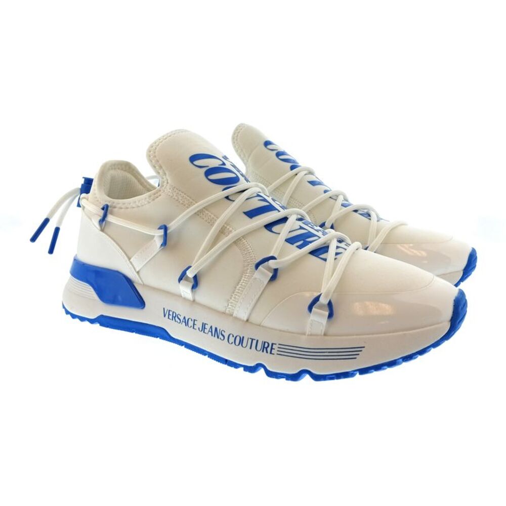 Versace Jeans Couture Mens White / Royal Blue Cage Runner Sneakers